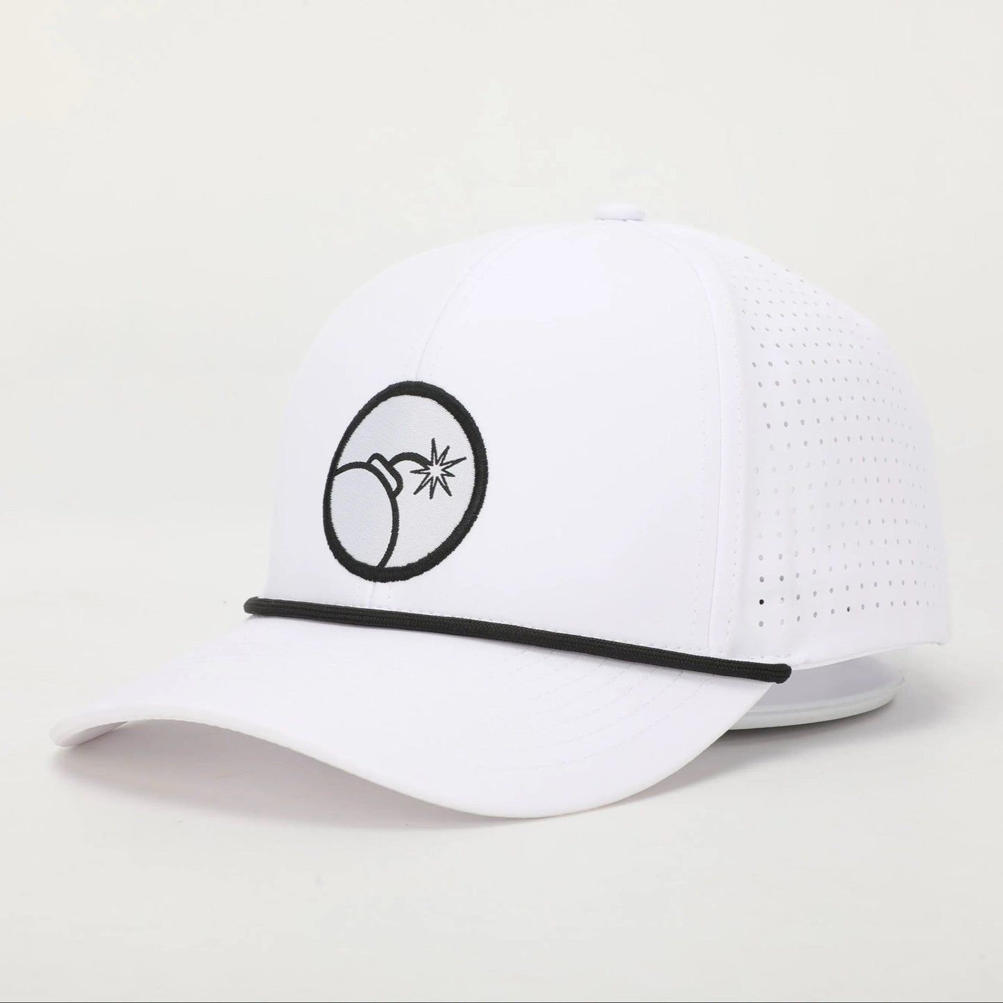 Bombs Away Perforated Golf Cap - White