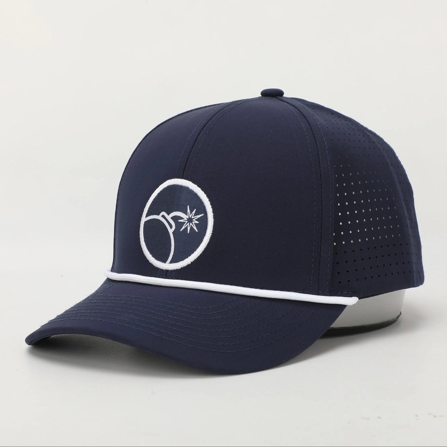 Bombs Away Perforated Golf Cap - Navy