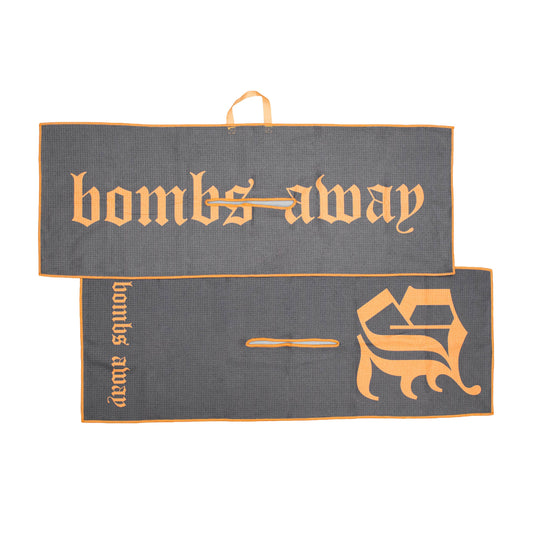 Royal Tour Golf Towel - Grey/Tangerine