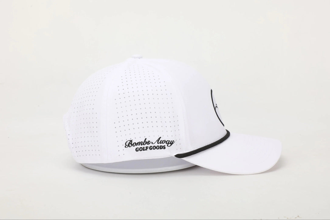 Bombs Away Perforated Golf Cap - White