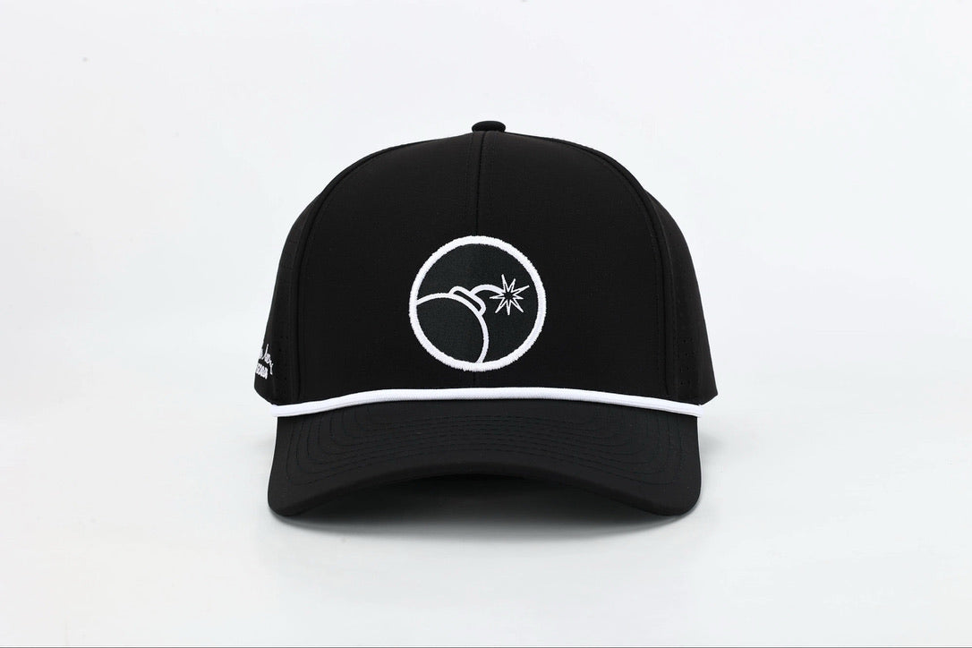 Bombs Away Perforated Golf Cap - Black