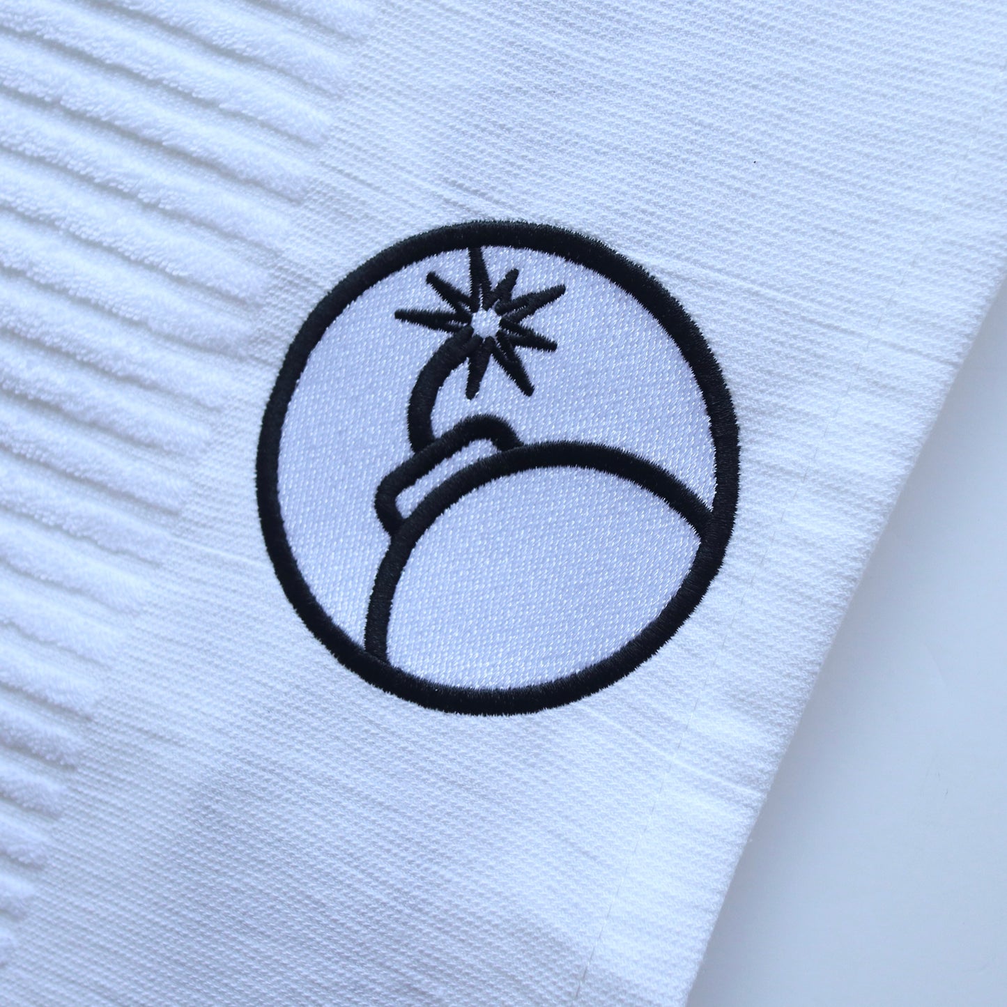White/Black Bombs Away Caddy Golf Towel