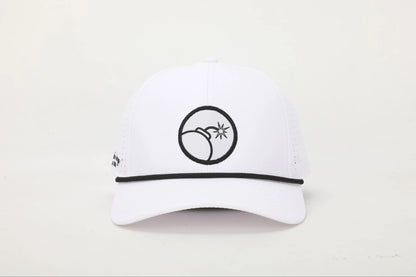Bombs Away Perforated Golf Cap - White