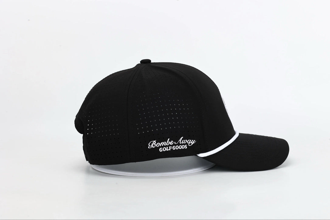 Bombs Away Perforated Golf Cap - Black