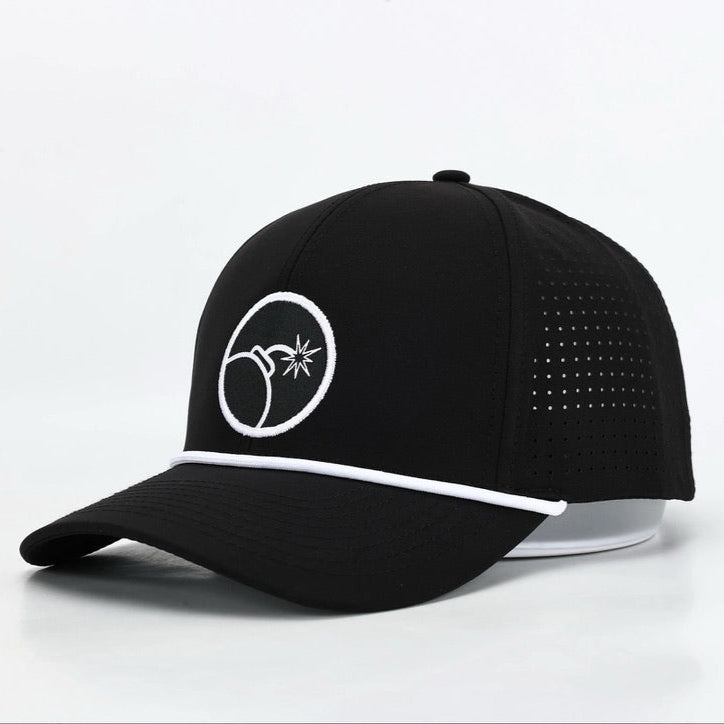 Bombs Away Perforated Golf Cap - Black
