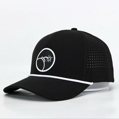 Bombs Away Perforated Golf Cap - Black