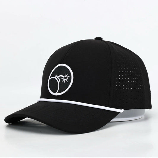 Bombs Away Perforated Golf Cap - Black