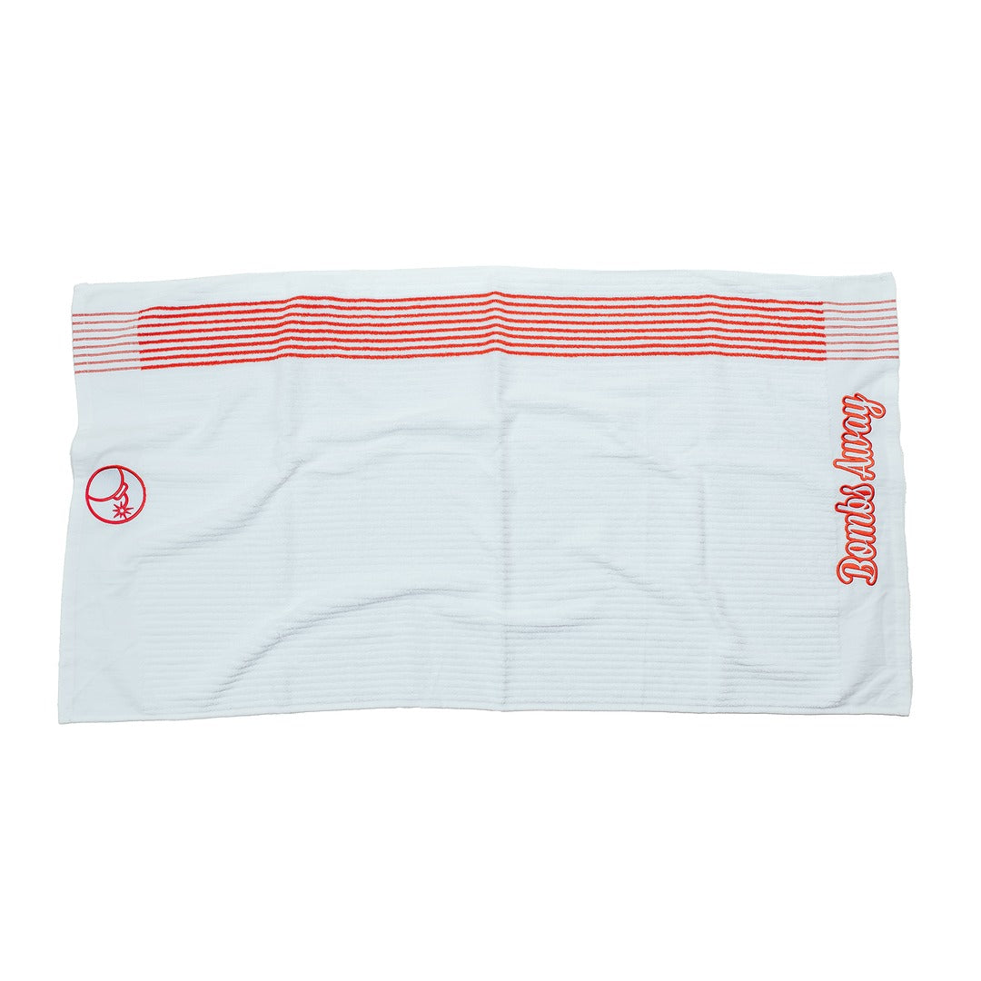 White/Red Bombs Away Caddy Golf Towel