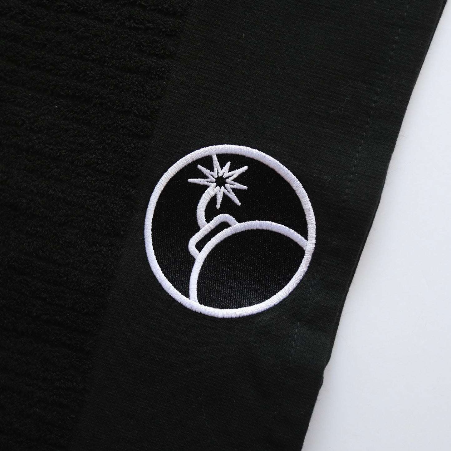 Black/White Bombs Away caddy golf towel