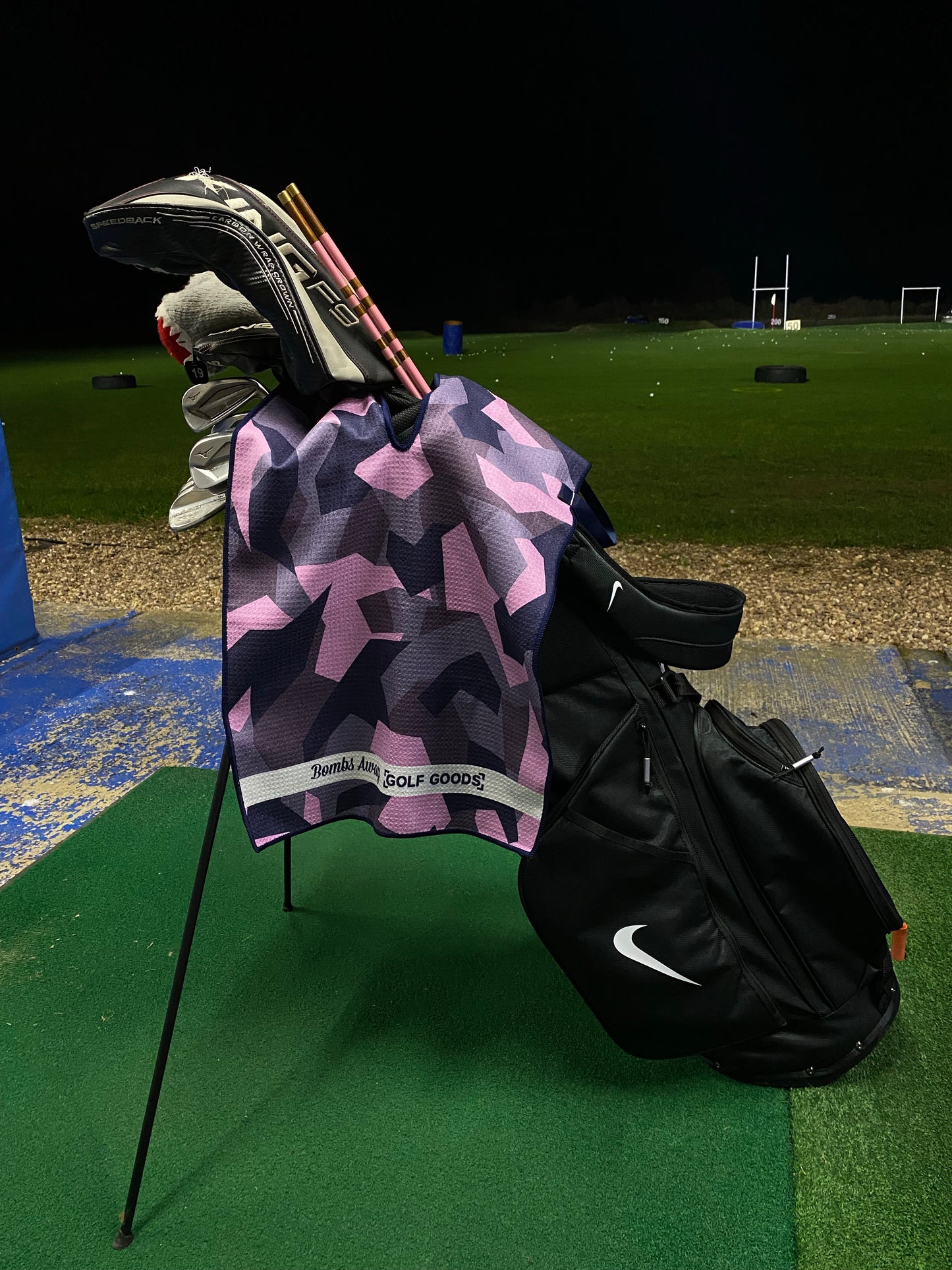 Pink golf towel